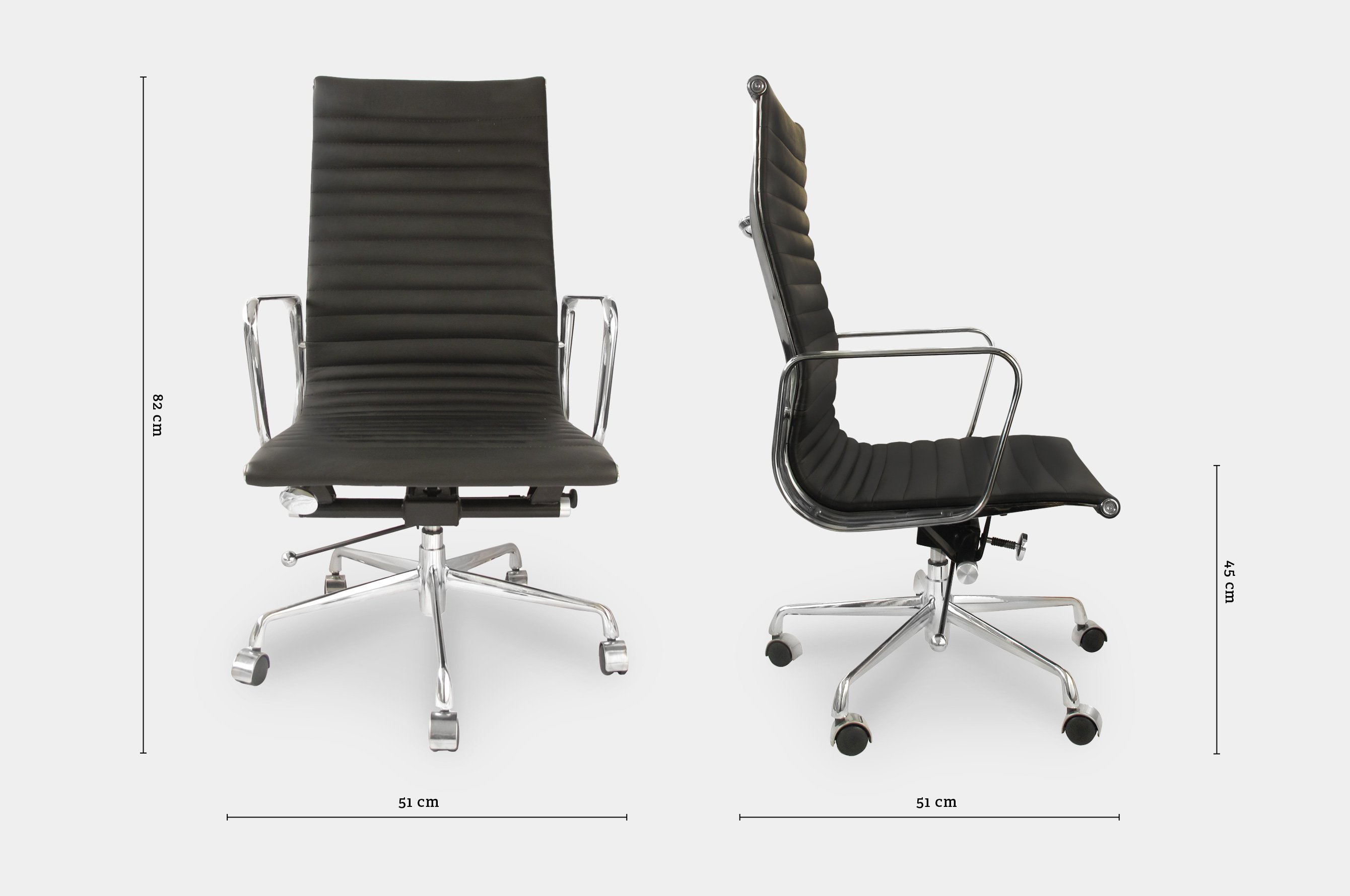 Group Ribbed High Back Office Chair – Black 4