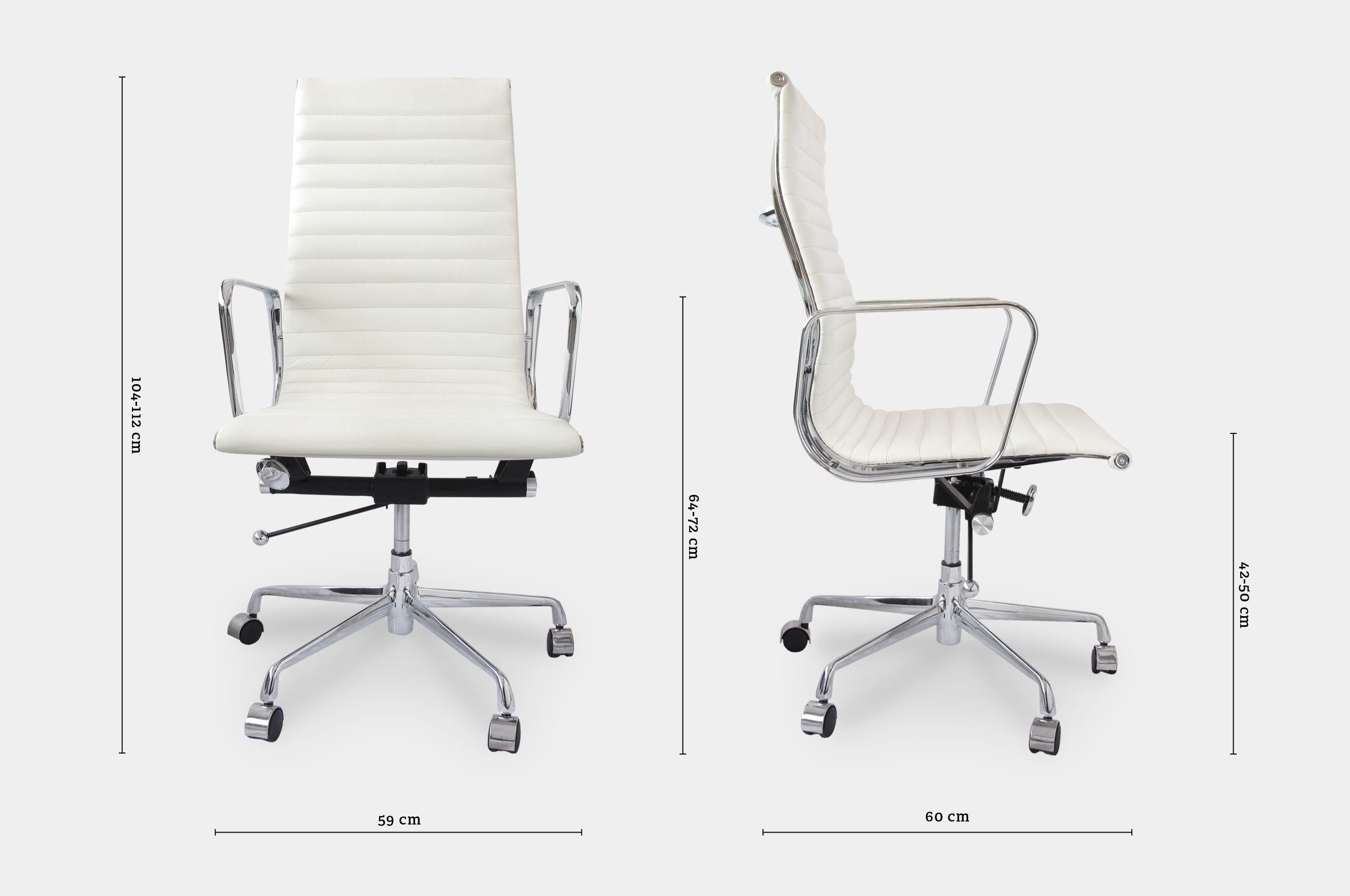 Group Ribbed High Back Office Chair – White 5