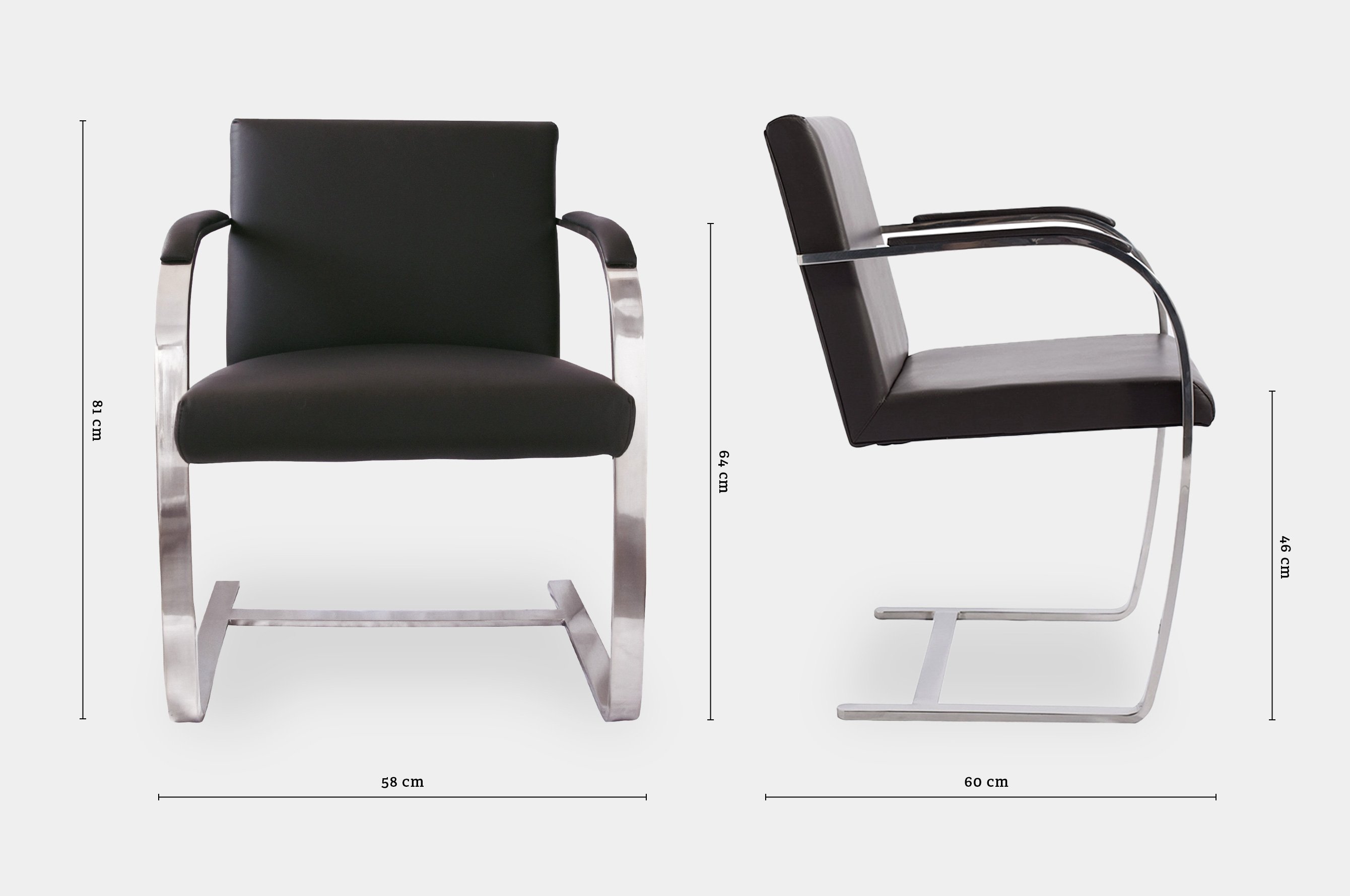 Replica Mies van der Rohe Brno Chair – Black 5