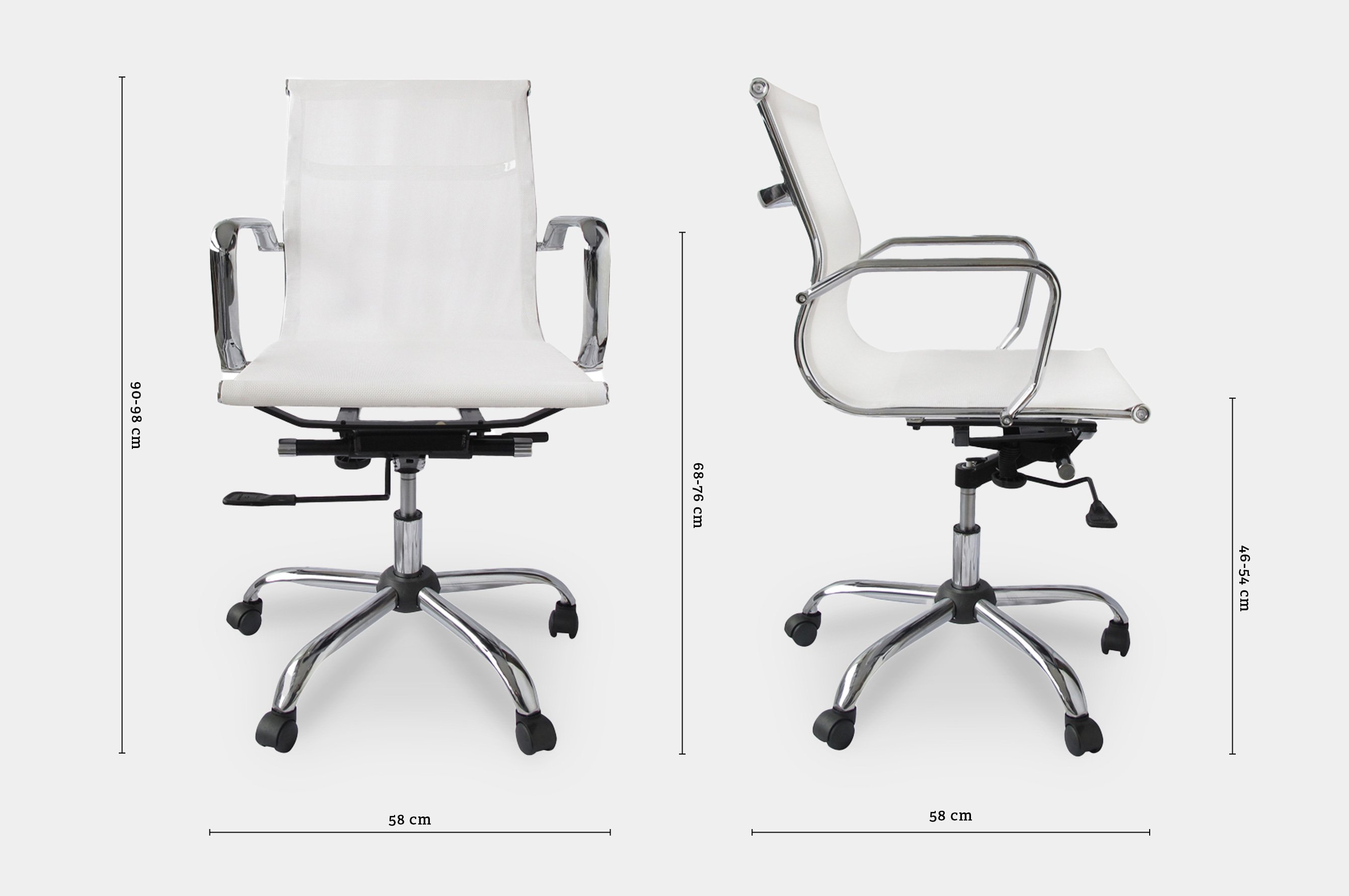 Bureau Low Back Mesh Office Chair – White 5