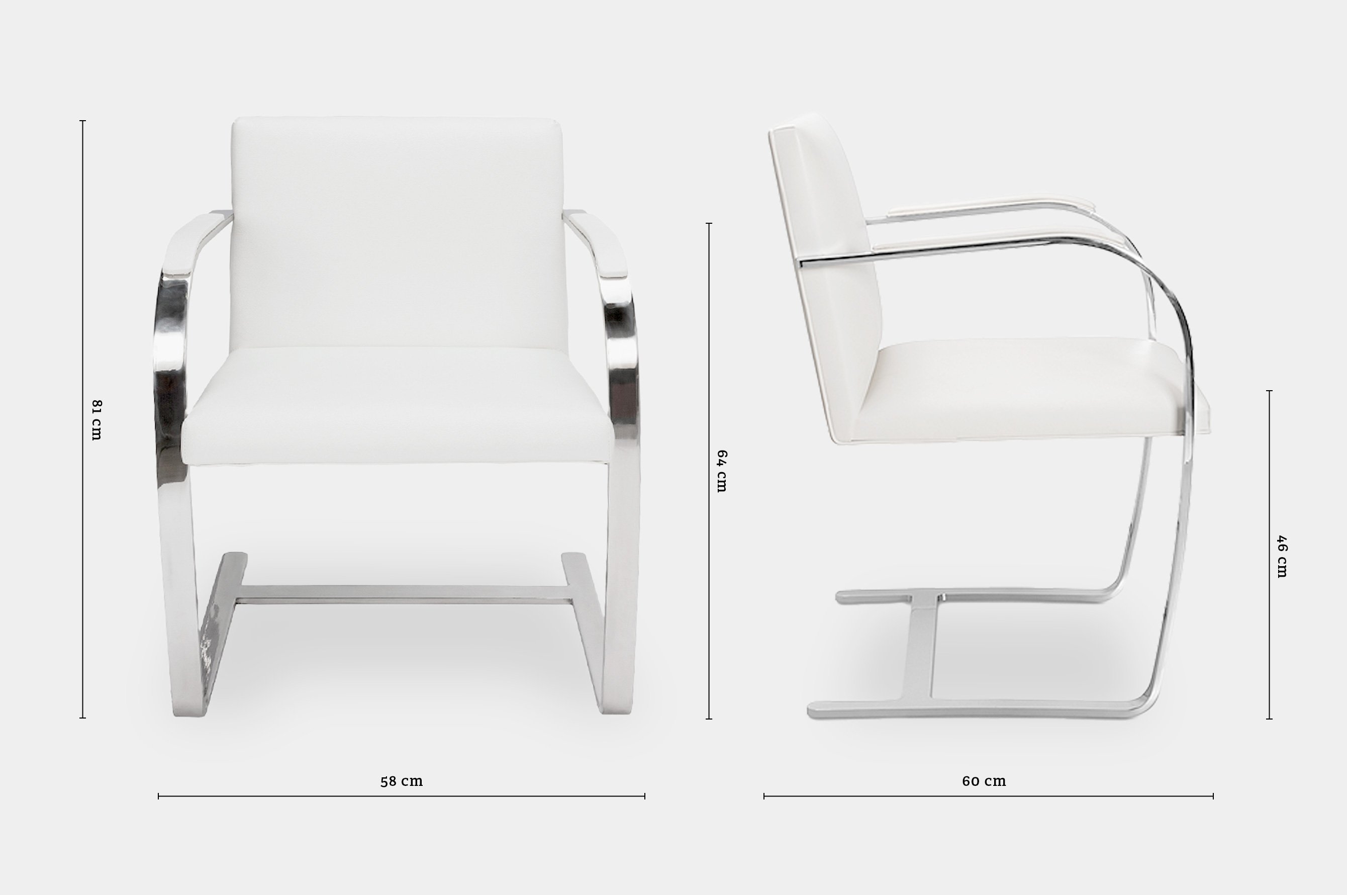Replica Mies van der Rohe Brno Chair – White 5