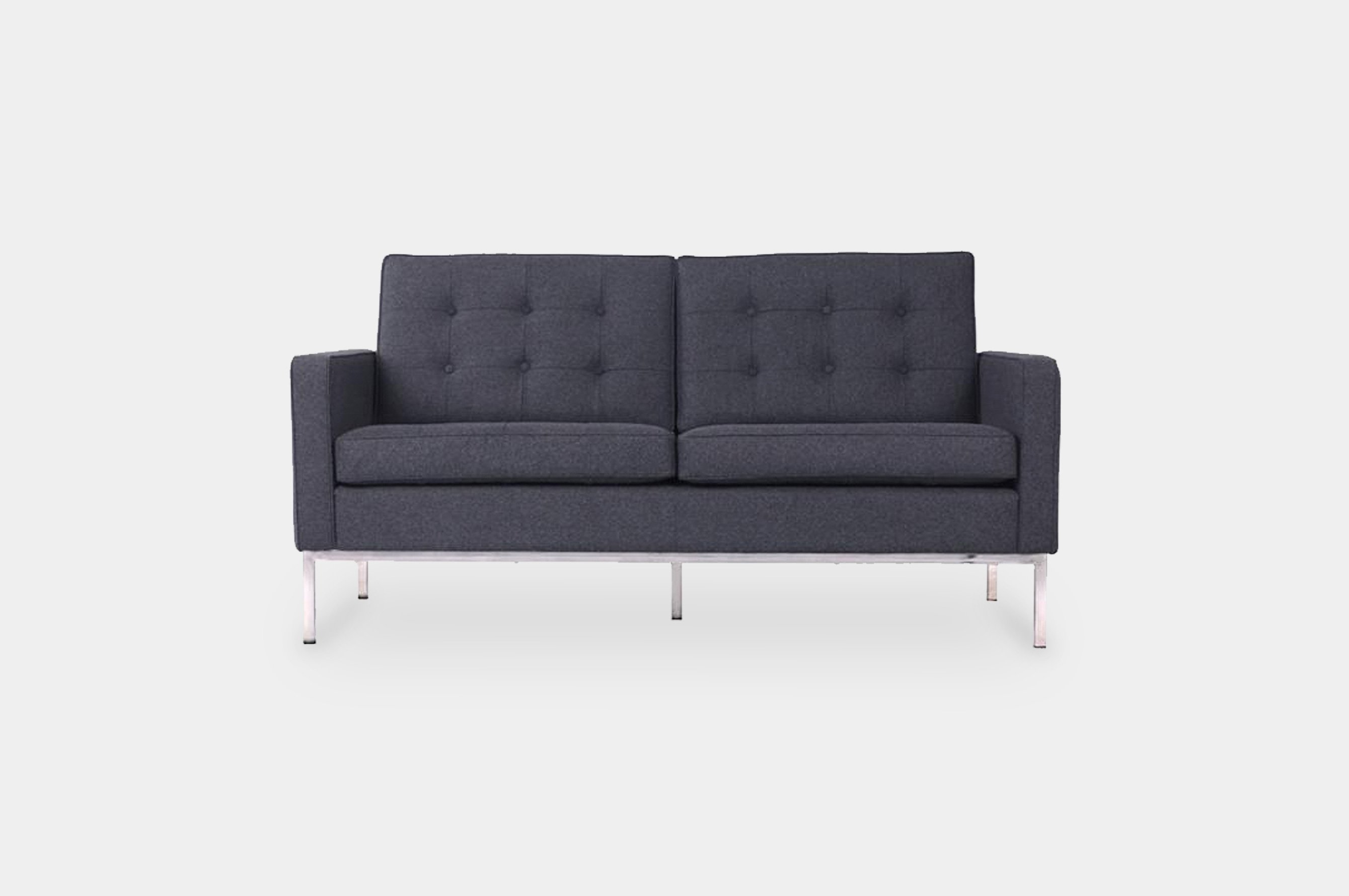 Replica Florence Knoll 2 Seater Sofa – Charcoal 1