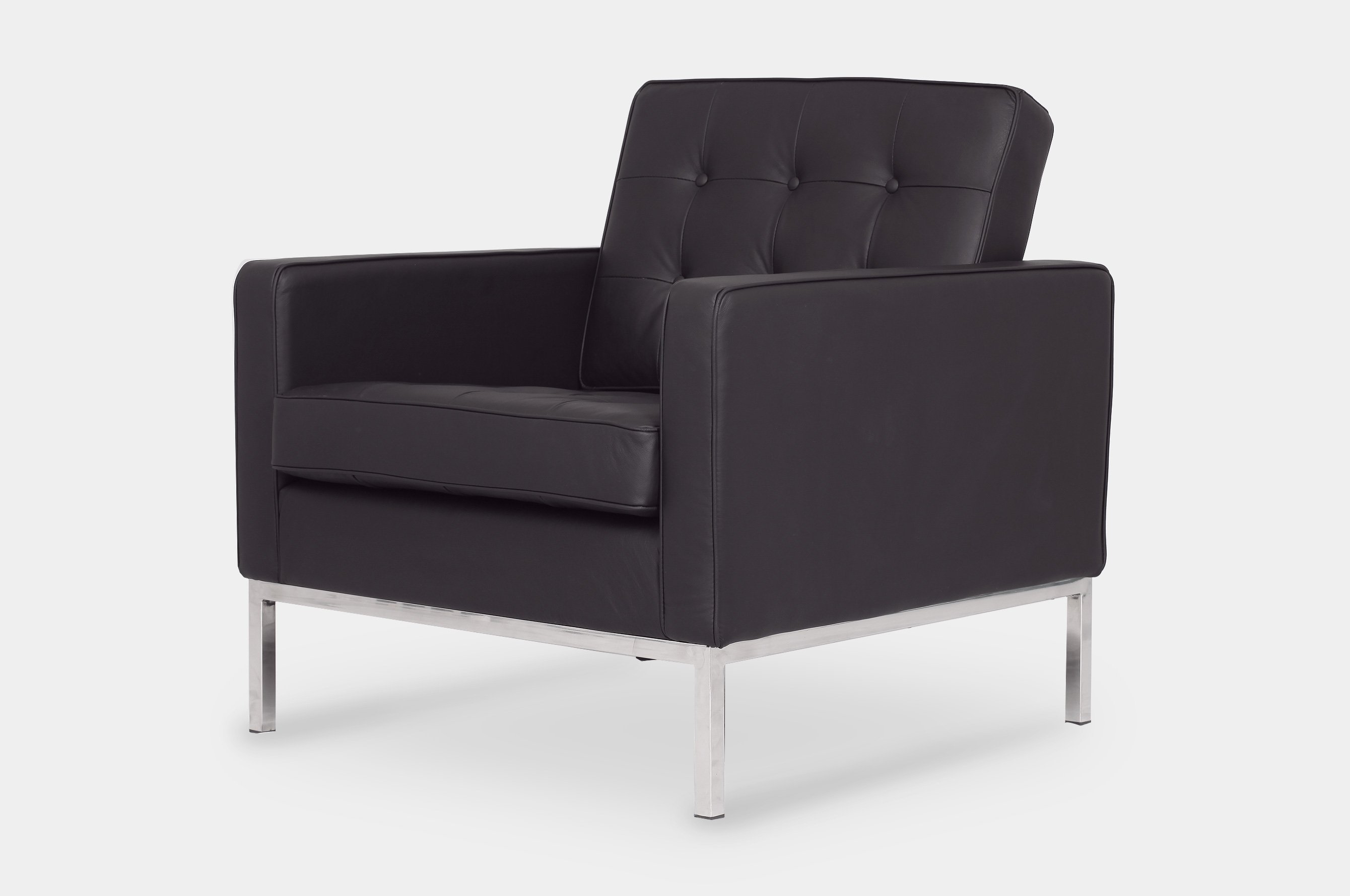 Replica Florence Knoll Armchair - Black Leather [DeskPro+]