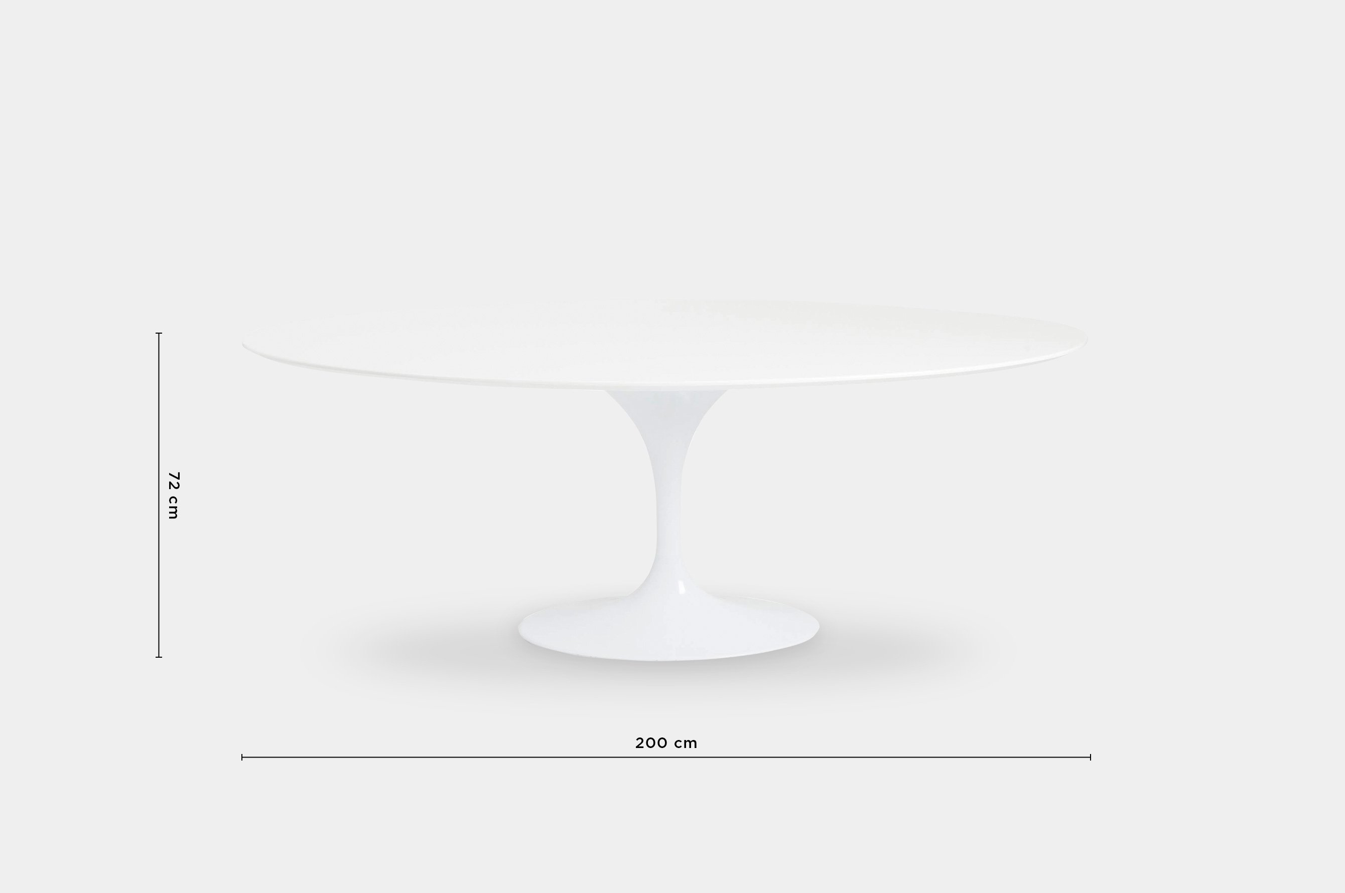 Replica Eero Saarinen Oval Tulip Table – White Wood 2