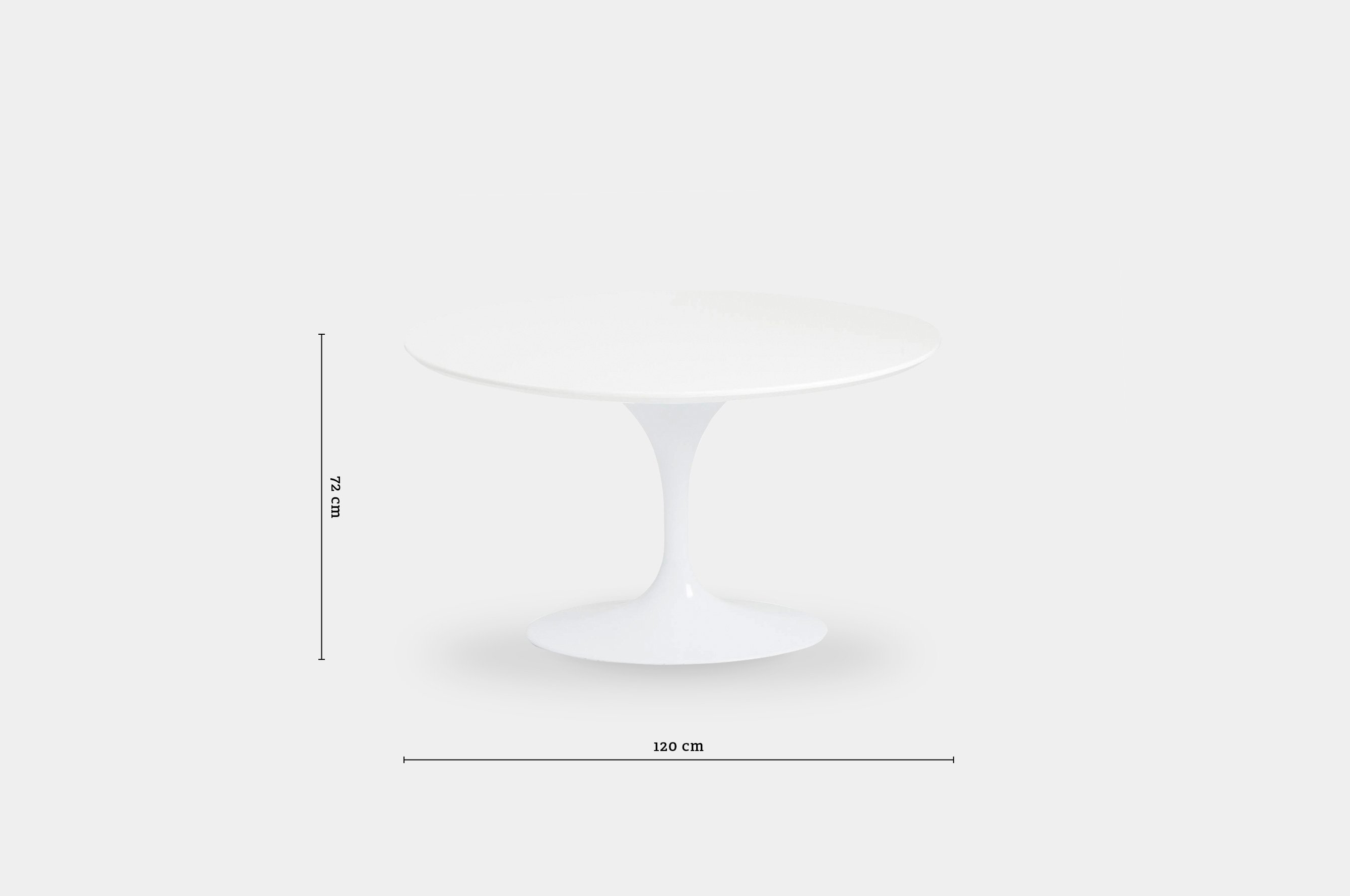 Replica Eero Saarinen Oval Tulip Table – White Wood 3