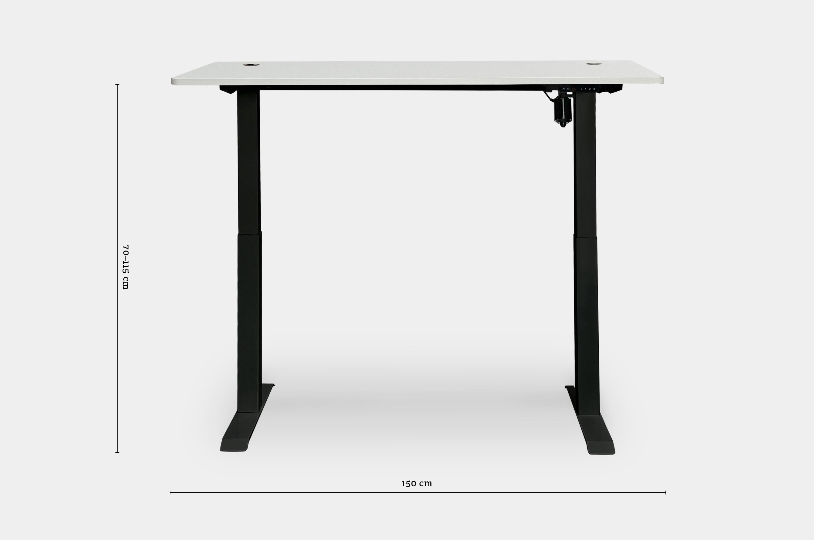 Horizon Standing Desk 150x80 – White / Black 9