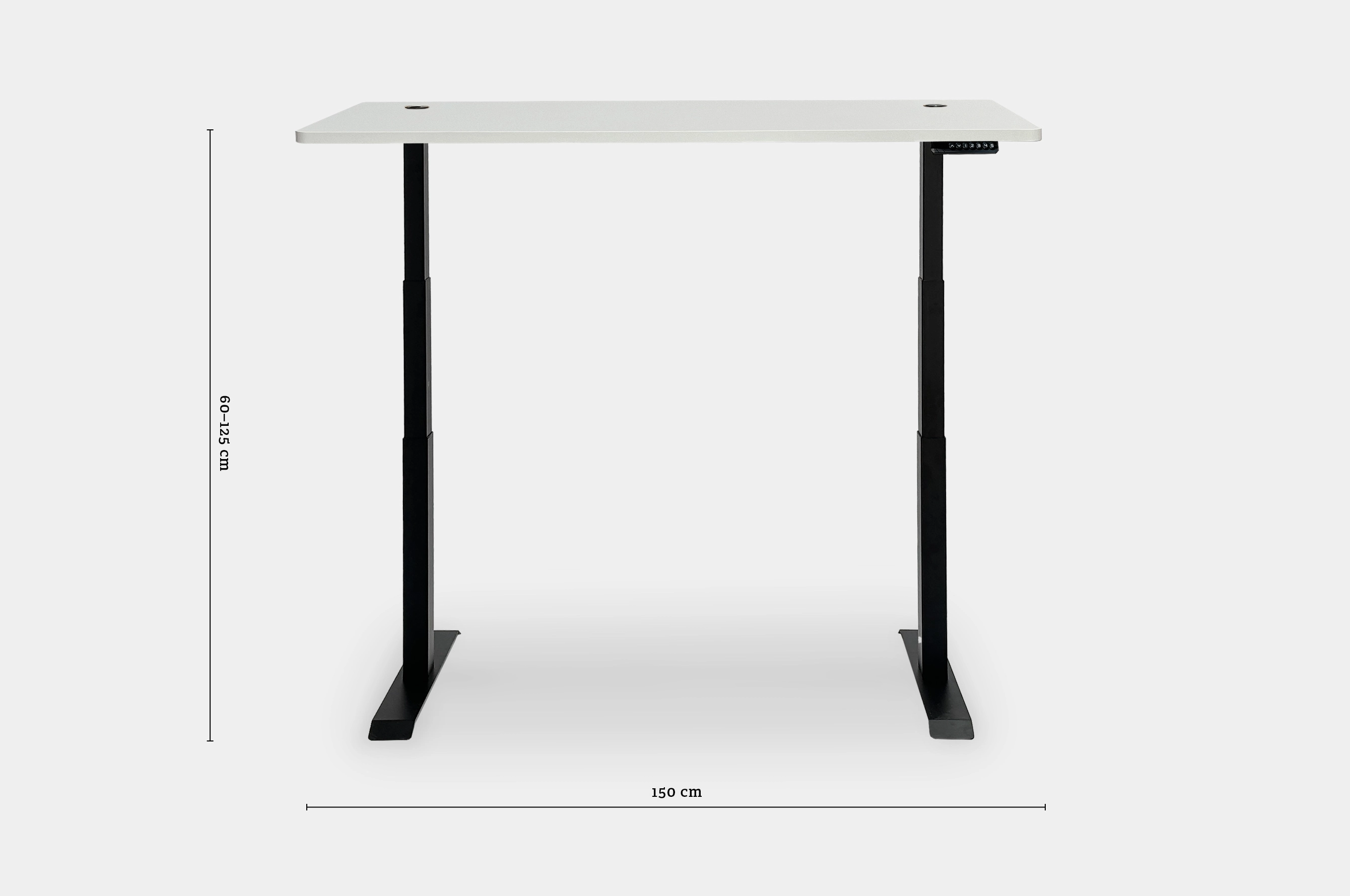 Altitude Standing Desk 150x80 – White / Black 9
