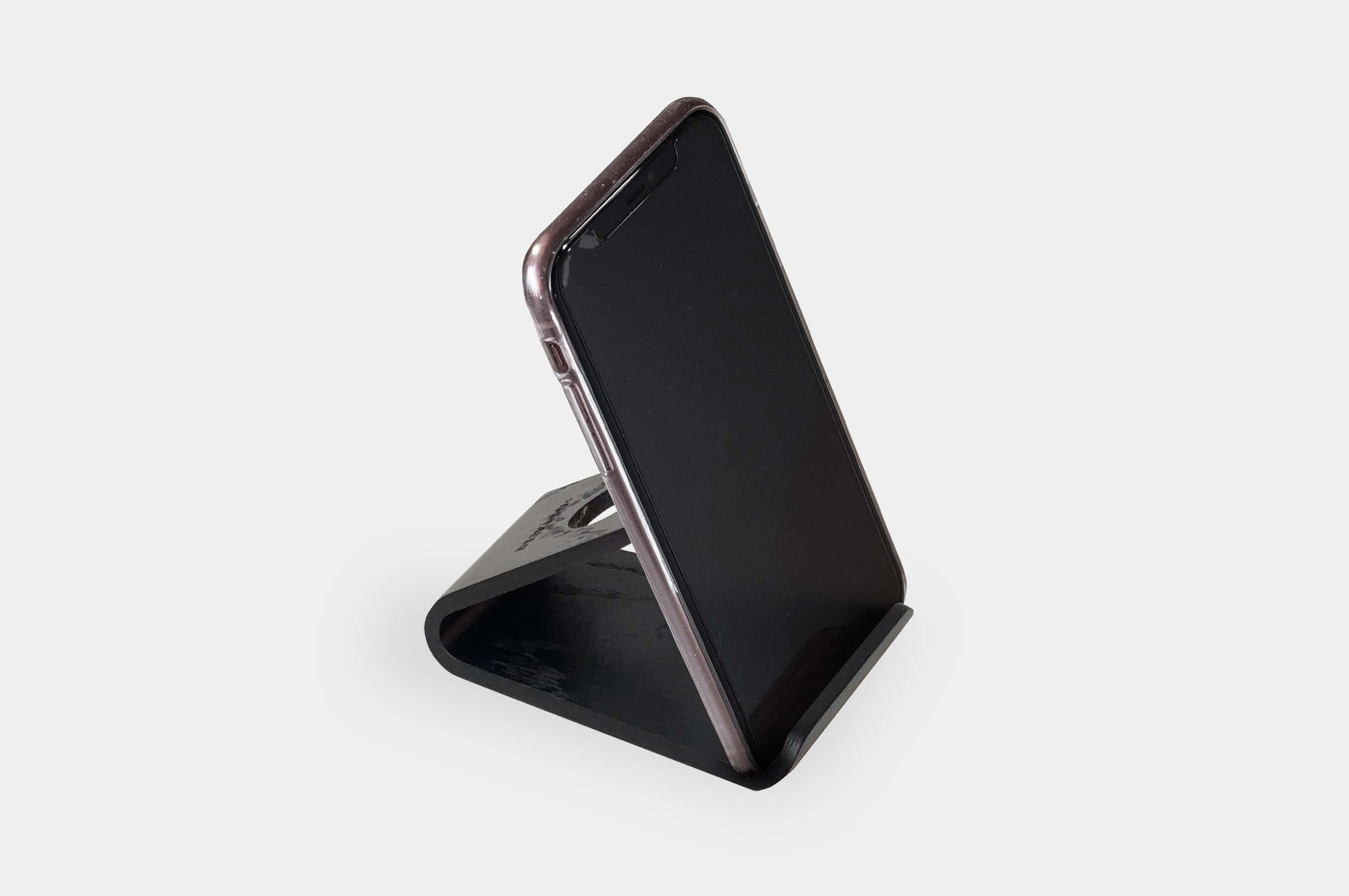 Phone Stand – Oak / Black 1