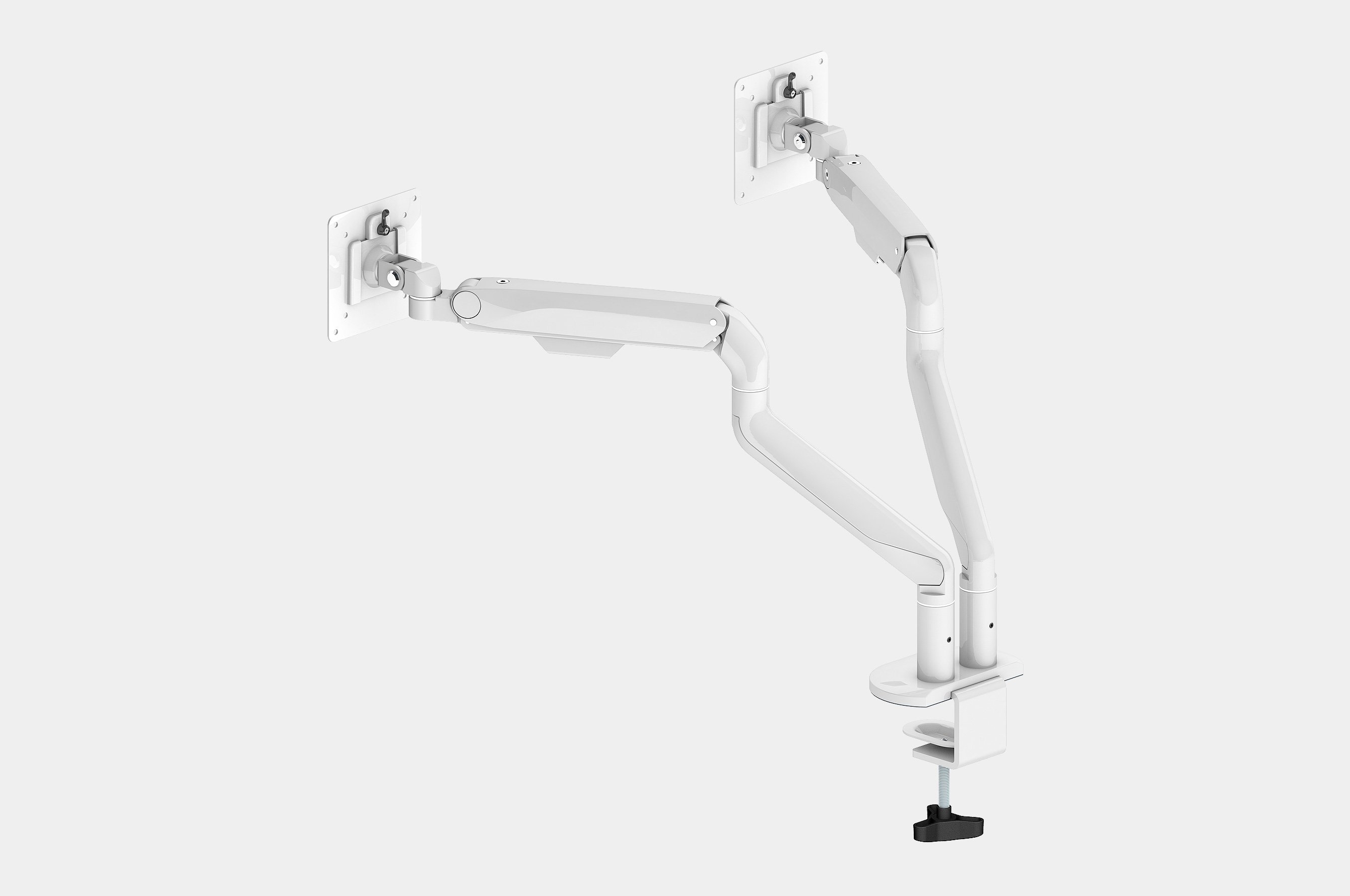 Dual Monitor Arm – Screen Size 17" – 32" Screens – White 1