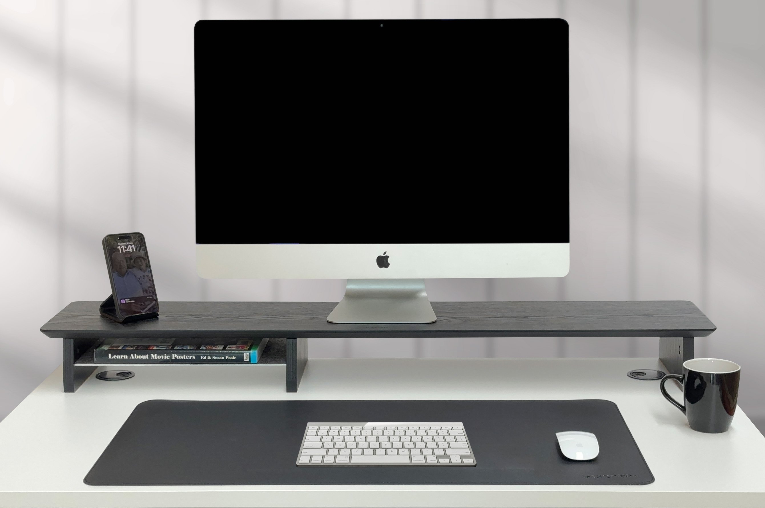 Pro+ Long Monitor Stand – Oak / Black 6