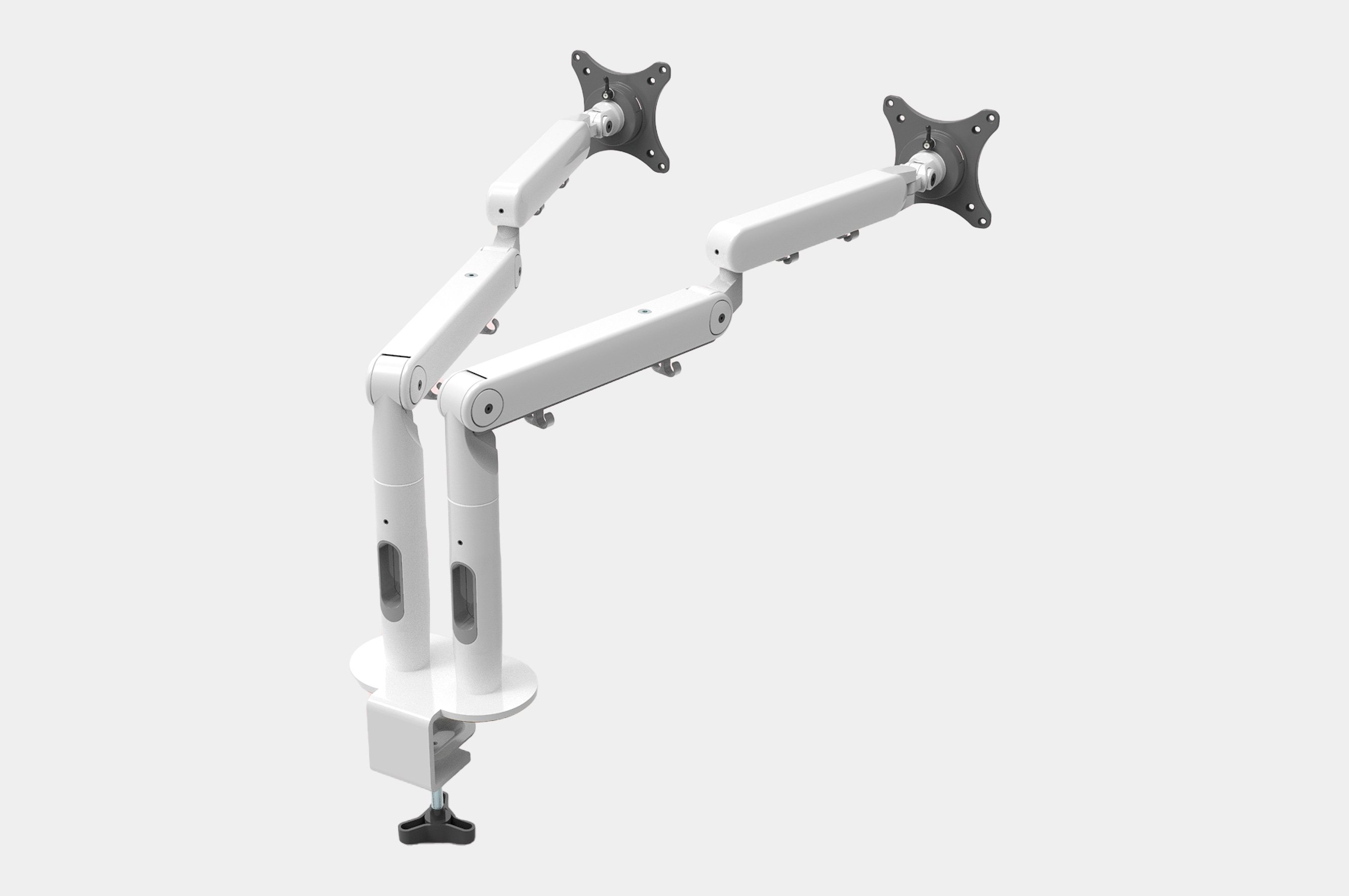 Pro+ Dual Monitor Arm – Screen Size 17" – 32" Screens – White 1