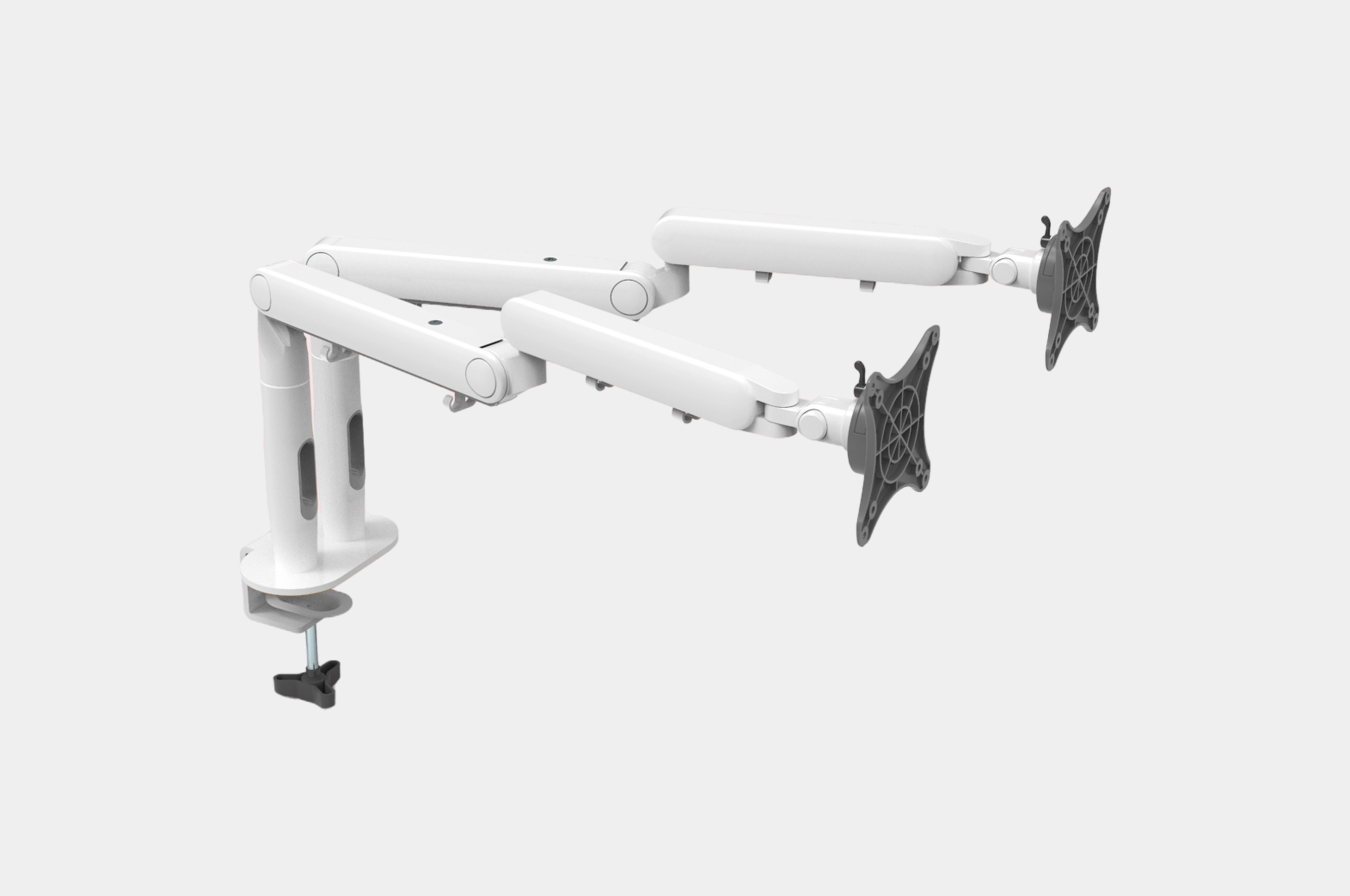 Pro+ Dual Monitor Arm – Screen Size 17" – 32" Screens – White 2